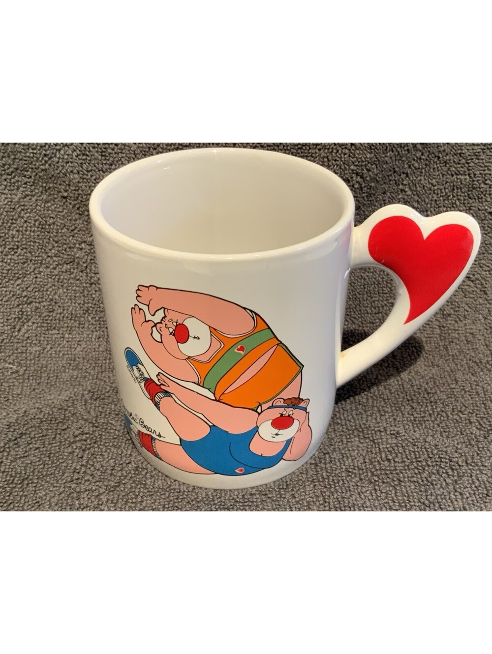 Vintage The Love Mug 1984 Aerobic Bears Ceramic 8oz. Mug